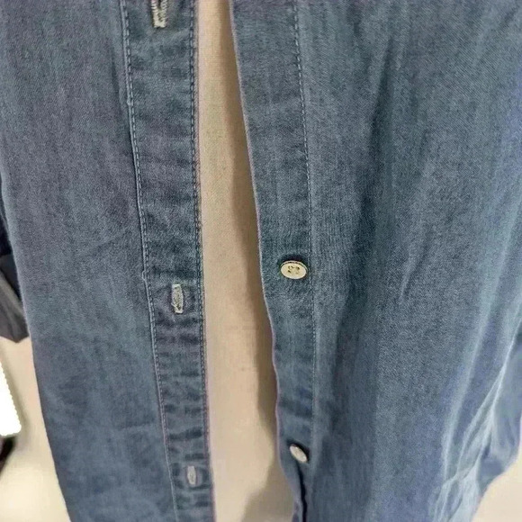 Old Navy Blue Girls Size XL (12-14) Long Sleeve Button Down Top Tunic Length - Picture 2 of 12
